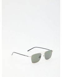 Saint Laurent - Rectangular Metal Sunglasses - Lyst