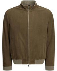 Altum - Padded Suede Bomber Jacket - Lyst