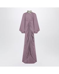 Valentino - Mauve Draped Long Dress - Lyst