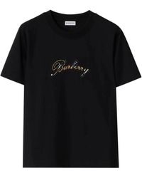 Burberry - Cotton Check Logo T-Shirt - Lyst