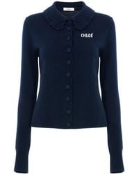 Chloé - Fitted Logo Cardigan - Lyst
