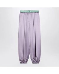 Valentino - Wide Lilac Silk Pants - Lyst