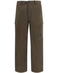 C.P. Company - Stretch Cotton Satin Cargo Pants Ivy - Lyst