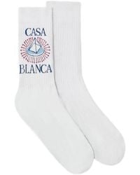 CASABLANCA - Celestial Pyramid Logo-Embroidered Ribbed Socks - Lyst