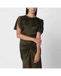 Victoria Beckham - Bela Crepe Satin Top - Lyst