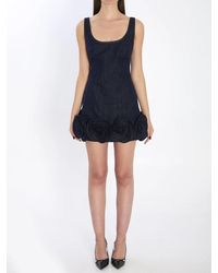 Self-Portrait - Self Portrait Denim 3D Flower Mni Dress - Lyst