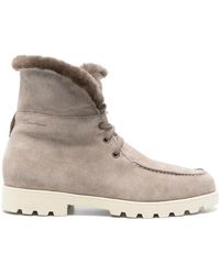 Santoni - "Detrwchbtf" Fur-Trim Suede Desert Boots - Lyst