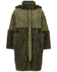 Blancha - 'Nylon Diamond-Visone' Long Down Jacket - Lyst