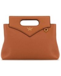 MCM - Caramel Leather Mini Soft Diamond Handbag - Lyst