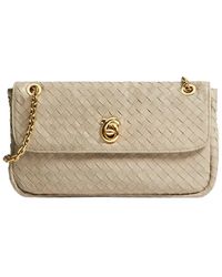 Bottega Veneta - Écru Madison Intrecciato Leather Shoulder Bag With A Moldable Memory Flap And Knot Closure - Lyst