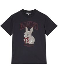 Ganni - Rabbit Organic Cotton T-Shirt - Lyst