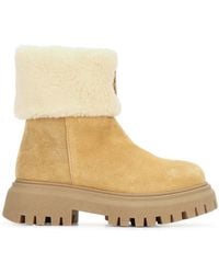 Moncler - Mini Petit Aurea Mid Ankle Leather Boots - Lyst