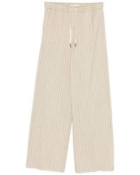 Circolo 1901 - Cotton Drawstring Waist Stripe Trousers - Lyst