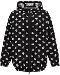 Dolce & Gabbana - Dg Logo Hooded Windbreaker - Lyst