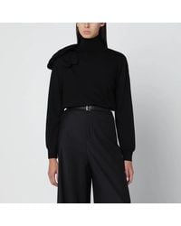 Moschino - Turtleneck Sweater With Flower Detail - Lyst