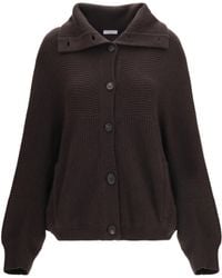 Brunello Cucinelli - High Neck Cashmere Cardigan Caffè - Lyst