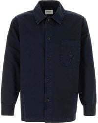 Saint Laurent - Dark Blue Cotton Shirt - Lyst