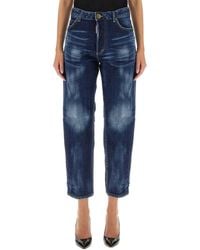 DSquared² - Cropped Jeans With Button Closure - Lyst