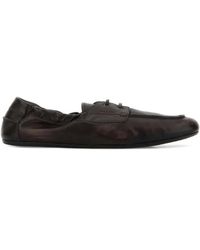 Prada - Dark Leather Loafers - Lyst