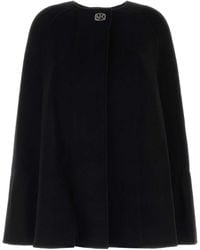MICHAEL Michael Kors - Turn-Lock Wool Cape Coat - Lyst