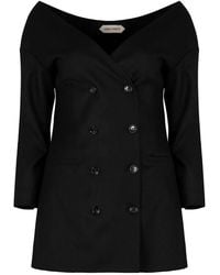 Alberta Ferretti - Double-Breasted Virgin Wool Jacket - Lyst