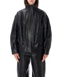 Arma - Paula Leather Funnel Neck Jacket - Lyst