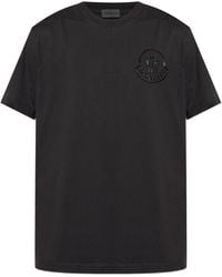 Moncler - Cotton T-Shirt With Embossed Logo - Lyst