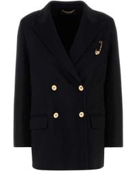 Versace - Double-Breasted Coat - Lyst