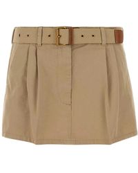 Miu Miu - Cotton Drill Mini Skirt - Lyst