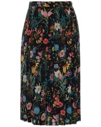 Gucci - Long Floral Skirt - Lyst