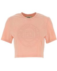 Fendi - Short T-Shirt With Embossed Logo - Lyst