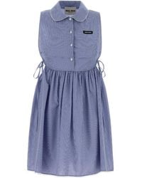 Miu Miu - Check Cotton Chemisier Dress - Lyst