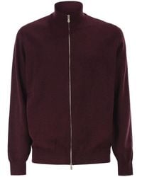 Brunello Cucinelli - High-Necked Cashmere Cardigan With Zip - Lyst
