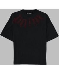 Palm Angels - T-Shirt With Logo Cotton T-Shirts - Lyst