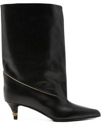 Versace - Gianni Leather Heel Boots - Lyst