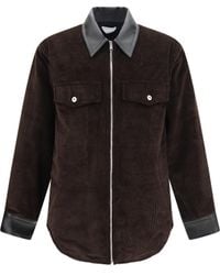 Bottega Veneta - Corduroy Jacket With Leather Collar - Lyst