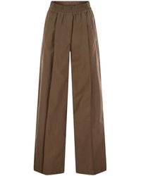 Brunello Cucinelli - Loose Fit Cotton Trousers - Lyst