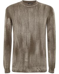 Avant Toi - Tonal Effect Round Neck Off Gauge Pullover - Lyst