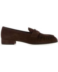 Prada - Suede Loafers - Lyst