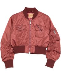 Jakke - Burgundy Polyamide Bomber Jacket - Lyst