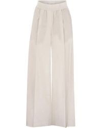 Brunello Cucinelli - Loose Fit Cotton Trousers - Lyst