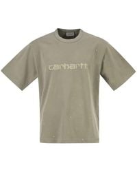 Carhartt - Organic Cotton T-Shirt With Spray Effect Logo - Lyst