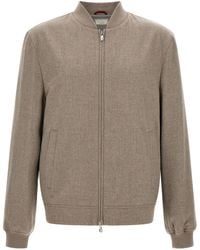 Brunello Cucinelli - Light Flannel Bomber Jacket - Lyst