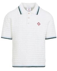 CASABLANCA - Boucle Short-Sleeve Knitted Polo - Lyst