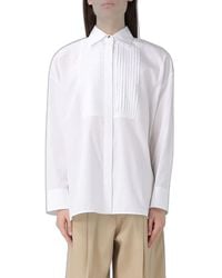 Golden Goose - Oversized Cotton Shirt With Pleated Bib And Jewel Buttons - Lyst