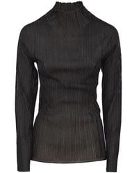 Fabiana Filippi - Ribbed Lurex Turtleneck Sweater - Lyst