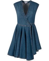 Alaïa - Wrap Denim Dress - Lyst