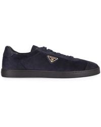 Prada - Dark Suede Sneakers - Lyst