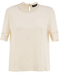 Fabiana Filippi - Acetate And Silk Crêpe Blouse With Embroidered Trims - Lyst