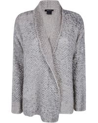 Avant Toi - Hand Painted Cashmere And Silk Furry Stitch Open Cardigan With Lamination - Lyst